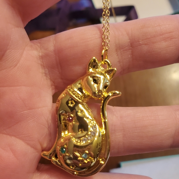 Gold Tone Cat Constellation Pendant Necklace - Picture 5 of 10